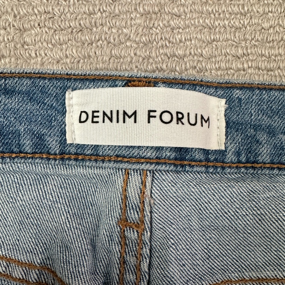 Denim Forum The Arlo High Rise Straight Light Wash Jeans - Picture 4 of 7